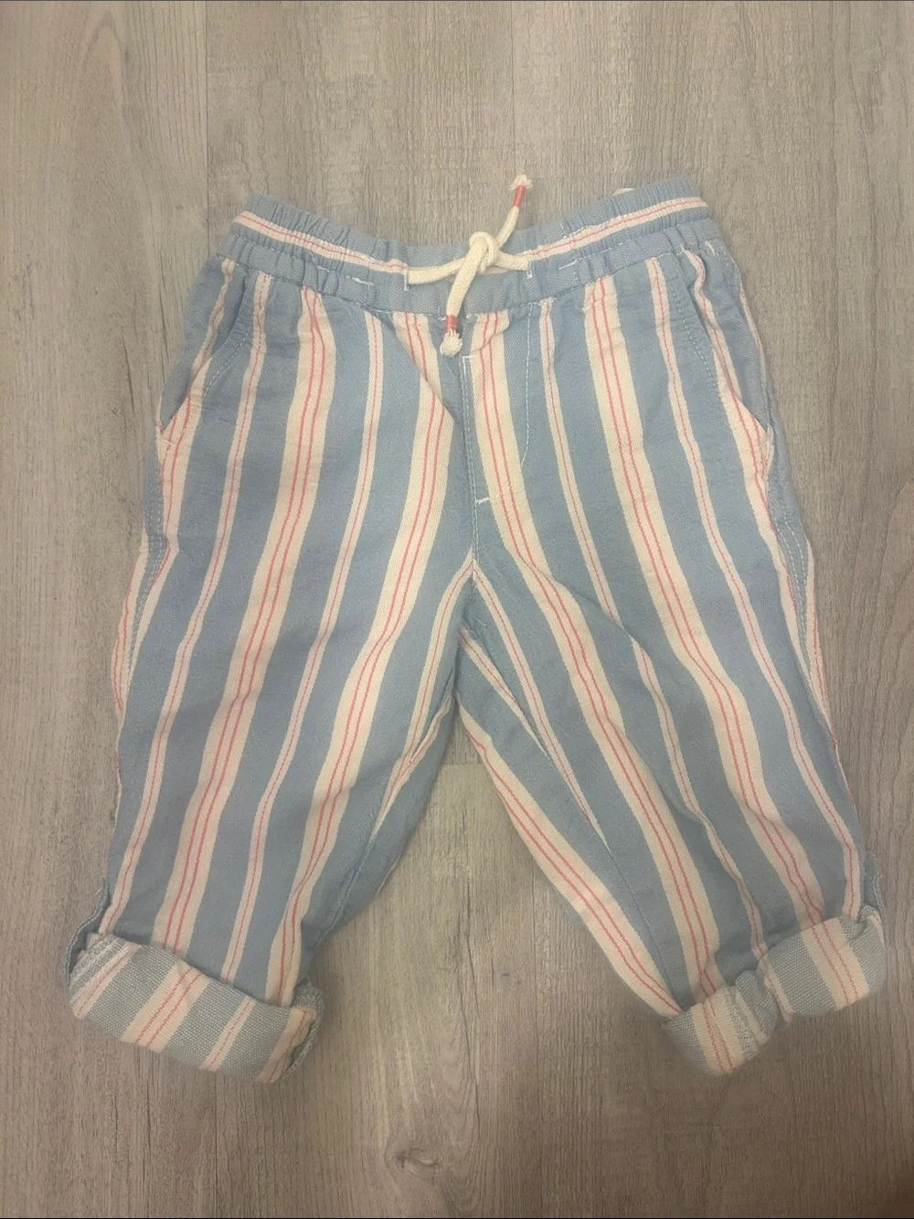 H&M Blue and White Striped Kids Pants 3T